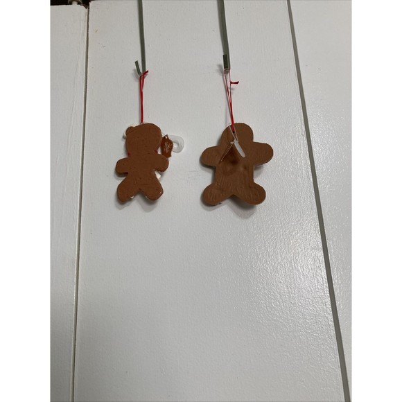 Gingerbread Cookie Girl and Boy Ornaments Christmas Holiday Set of 2 - Picture 6 of 9